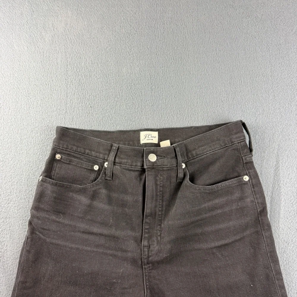 J Crew Jeans Women's 30 Black Slim Wide Leg Stretch Y2K Baggy Hipster Relaxed